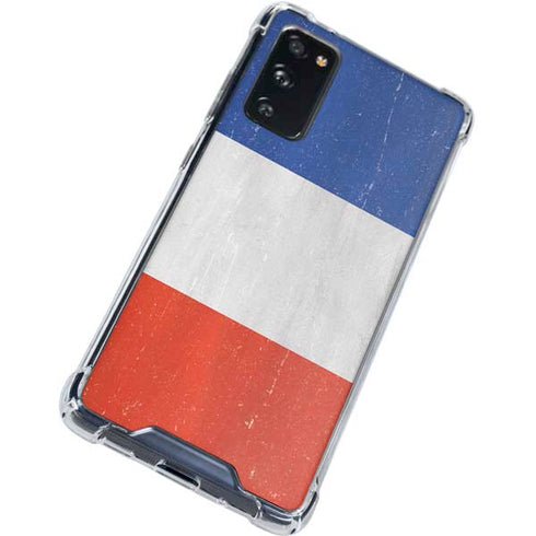 French Flag Distressed Galaxy S20 FE Clear Case
